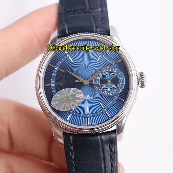 

cellini m50519-0013 чпу гравировка волнистым узором синий циферблат швейцарский refit 3165 автоматические мужские часы сапфировое стекло кож, Slivery;brown