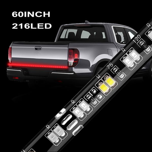 

60inch led truck tailgate light bar strip 60" red/white reverse sturn signal running for suv rv trailer trucks