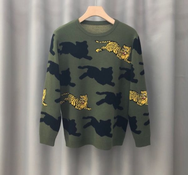 

2019 новое поступление камуфляж тигр известный свитер кофты пуловер бренд с длинным рукавом для мужчин, White;black