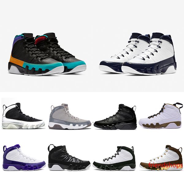 

9 men basketball shoes 2010 release black white high bred cool grey lakers pe og space jam high sports shoes 41-47