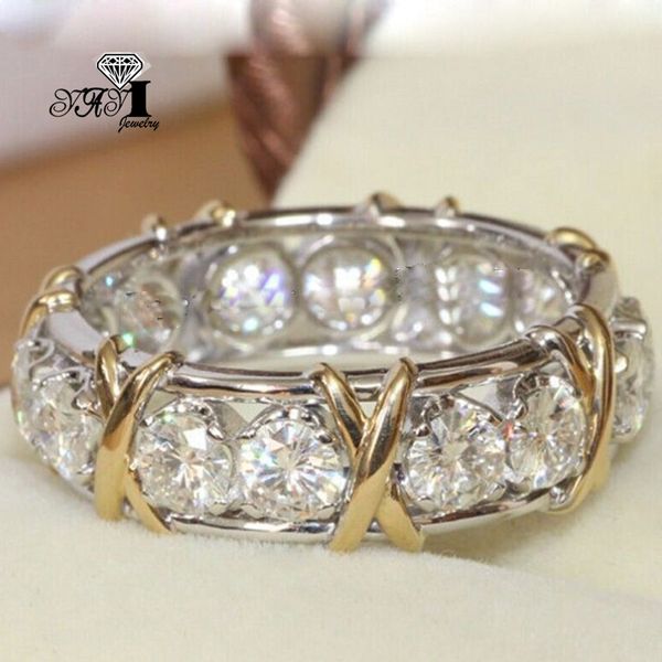 

yayi jewelry fashion princess cut 3.2 ct white zircon silver color engagement rings wedding rings party rings, Slivery;golden