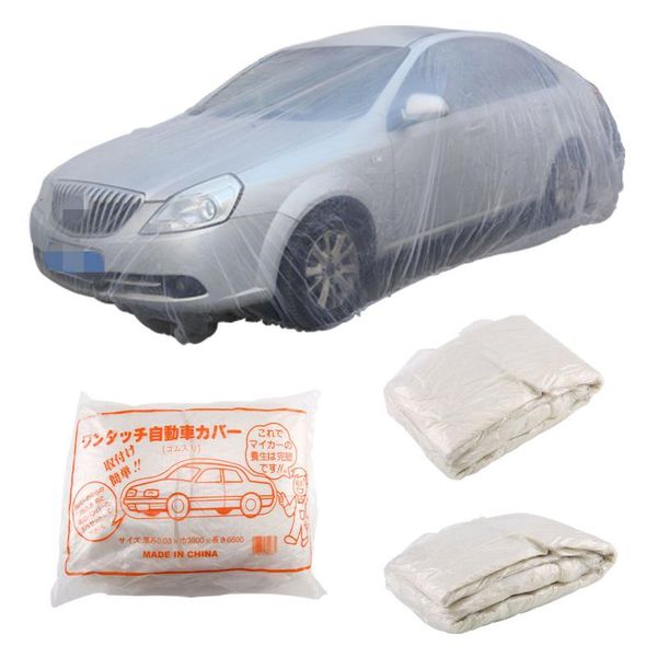 

outdoor disposable car cover waterproof transparent plastic dustproof cover car rain covers auto exterior accessories