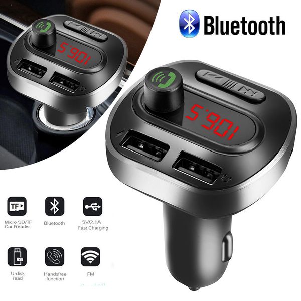 

car bluetooth 3.0 fm transmitter handsaudio receiver auto mp3 player 2.1a dual usb fast charger car accessories