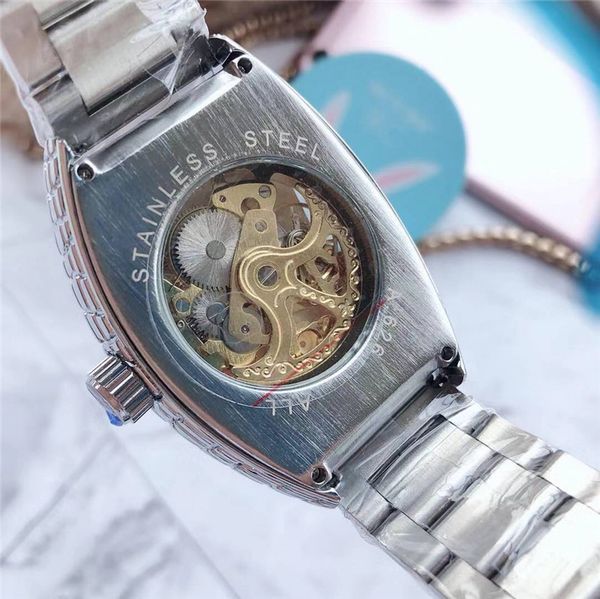 

world brand men's fully automatic mechanical watch frank muller skull strong luminous #12:s,brand watch exquisite gift timepiece #1106, Slivery;brown