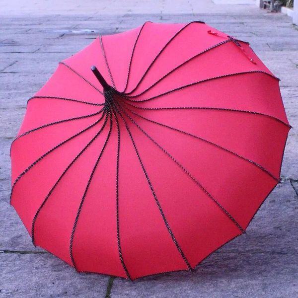 Люкс Forest украшения партии Лолита Umbrella Pongee Ткань Пагода зонтик Водонепроницаемый ВС Зонтик