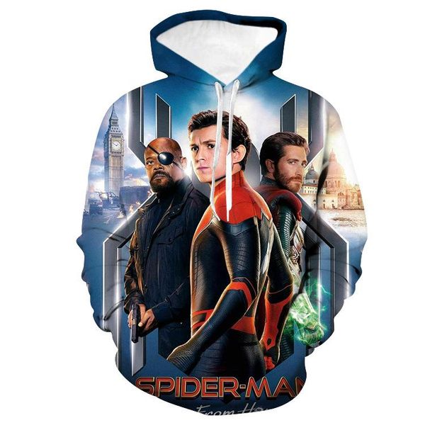 

3d hoodies designer spring autumn hooded long sleeved sweatshirts spider new men, Black