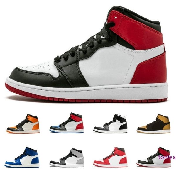 

mens 1 og basketball shoes chicago banned black red white suede gold classic sport sneakers size 40-47