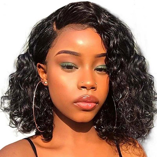 

wave lace front human hair wig brazilian remy hair 13x6 150% density lace front wigs pre plucked for black women