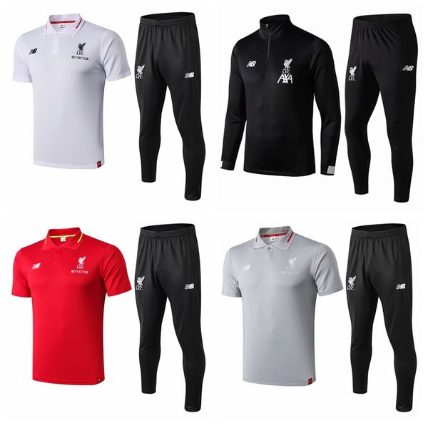 

2018 19 20 liverpool track uit kit hirt and long pant black red grey white occer jer ey xl quality