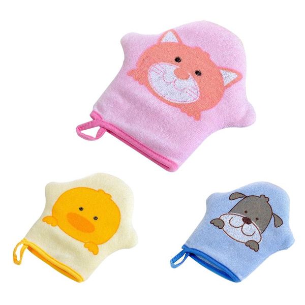 

bath glove cartoon super soft cotton baby bath shower brush glove cute animal pattern children sponge rubbing towel ball