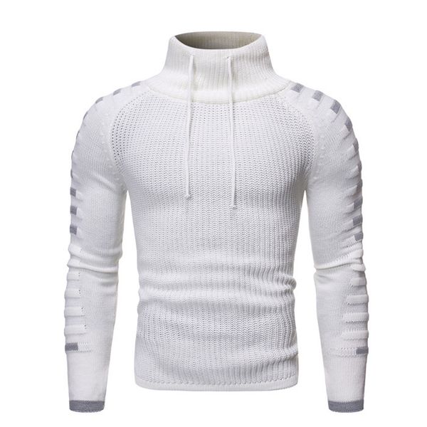 

mens designer white hoodie sweatshirt male lapel neck sweater hoodie solid color long sleeve blouse homme, White;black