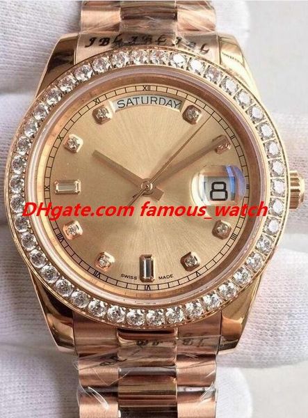 

luxury watch 3 style 18k solid yellow gold diamond bezel dial 41mm mens watch automatic fashion men's watches wristwatch