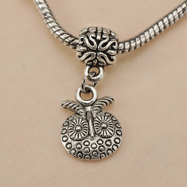 

diy slider charms dangles necklaces bracelets pendants animal owl antique silver plated large hole handmade jewelry findings 100pcs, Bronze;silver