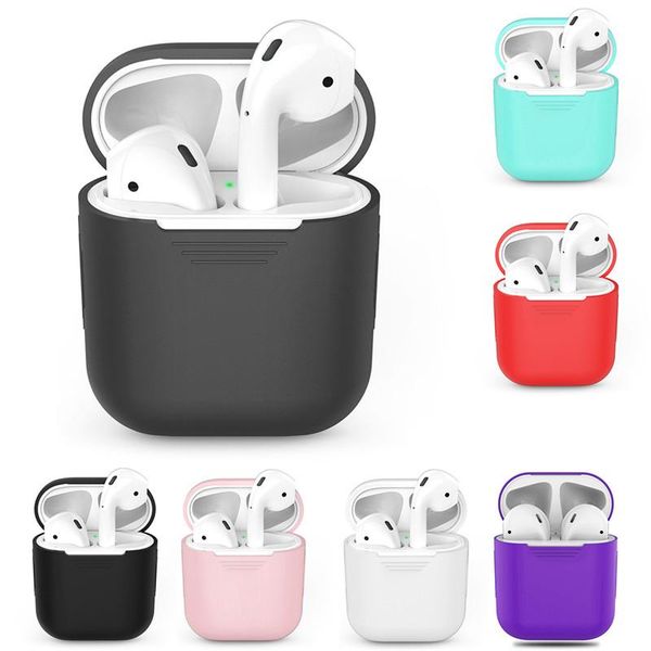 

wireless charging case cover for apple airpods earphone protective case silicon charger tws bluetooth earphones charging box for smartphones