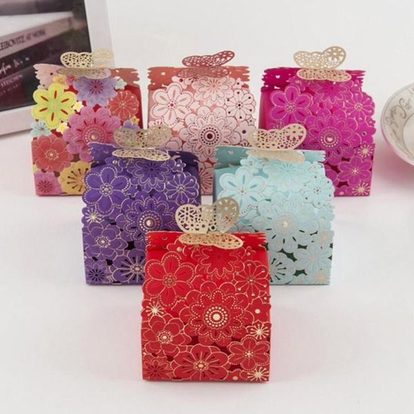 

10pcs romantic hollow wedding party favor butterfly candy boxes paper gift decor necessary home festival wedding gadgets