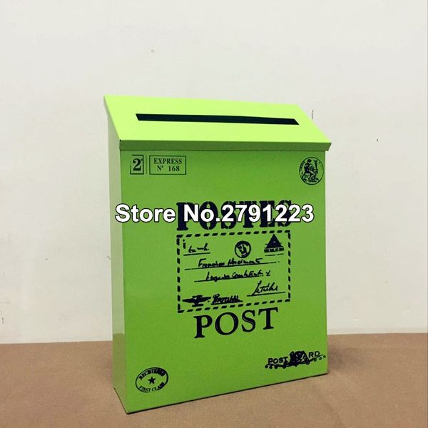 

7 colors vintage metal mail box case metal tin newspaper letter mailbox waterproof post box garden ornament other garden tools