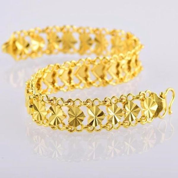 

heart bracelet wrist chain 18k yellow gold filled fashion wrist bracelet gift romantic jewelry, Black