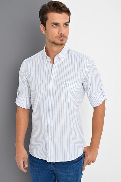 

g671 dewberry shirt -white-blue, White;black