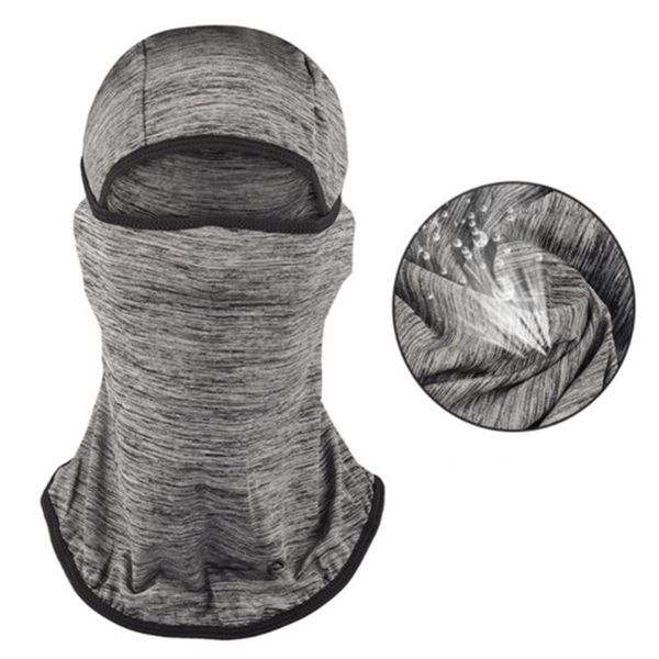 

cycling summer bike head mask bandanas neck guard hood fishing cover ice silk sports protection full face outdoor sun shade, Black