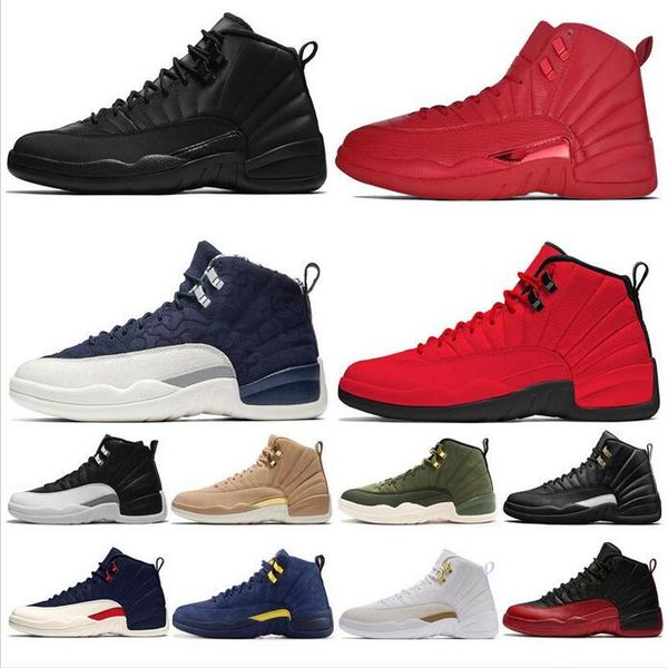 

новые 12s утепленных wntr gym red мичиган мужские ботинки баскетбола мастера flu game такси 12 мужчин спорта кроссовки дизайнер тренеры обув