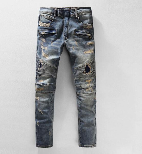 

jeans nwt bp men's fashion runway distroyed distressed slim stretch biker washed jeans size 28-38 (#0905, Blue