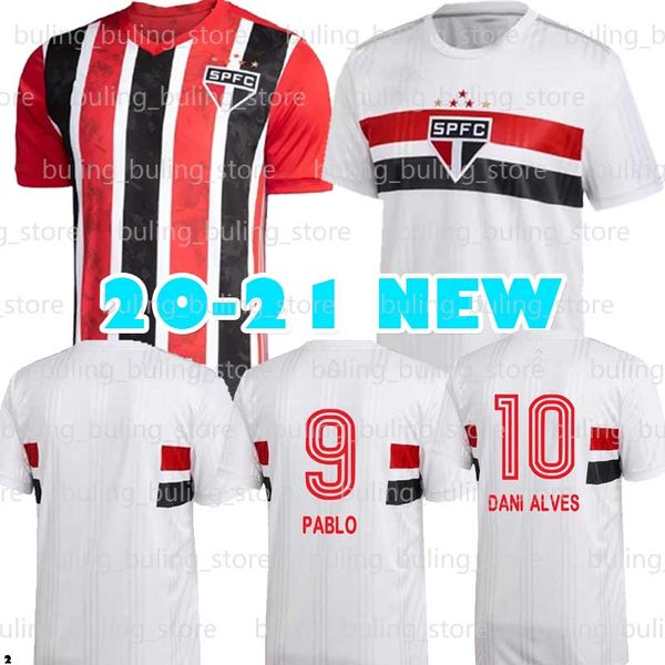 

19 20 21 сан-паулу fc 10 dani alves футбол джерси 15 эрнанес pablo pato liziero 2020 дом вдали рубашки футбола, Black;yellow