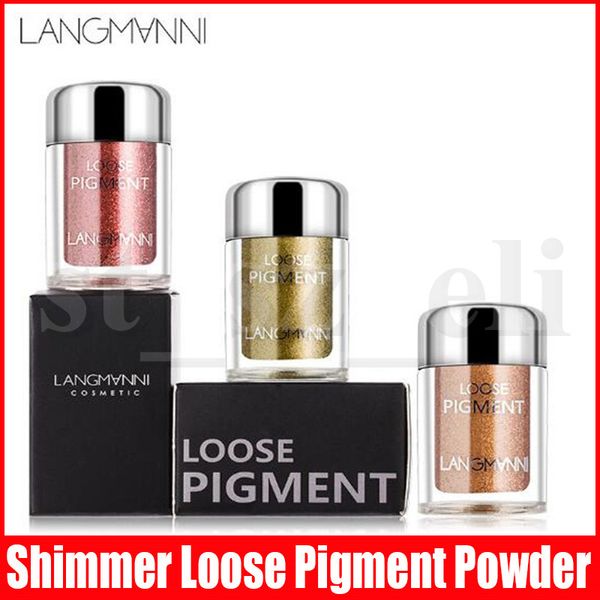 

langmanni shining eyeshadow loose pigment powder glitter eyeshadow highlight powder face trimming and brightening loose powder 18 colors