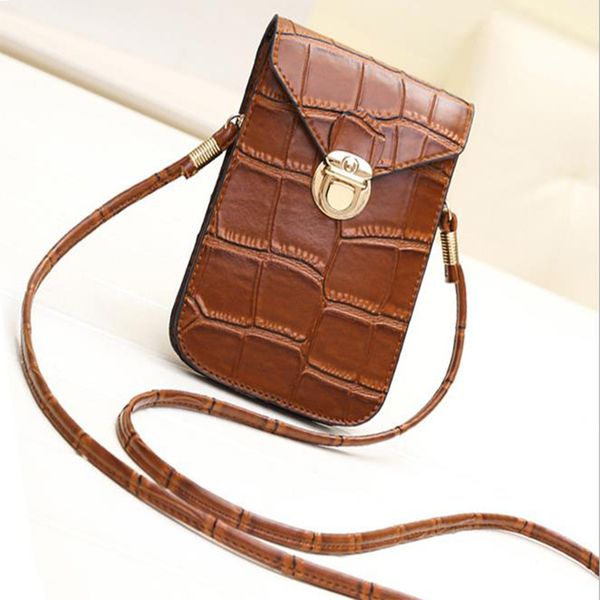 

phone sac retro fashion ladies coin purse mini crossbody bags lady shoulder cover pu leather good quality woman packet