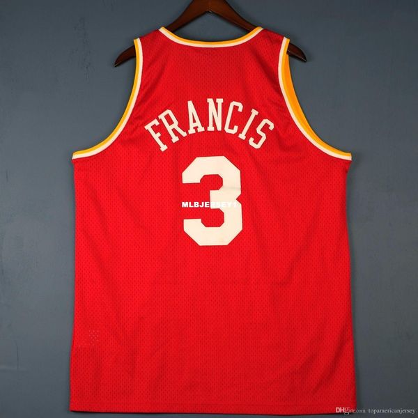 

100% stitched steve francis sewn #3 red jersey mens vest size xs-6xl stitched basketball jerseys ncaa, Black;blue