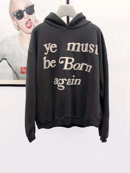 

kanye west jesus is kings cpfm hoodies weatershirts kids see ye must be born again tee street kid see ghost 898, Black