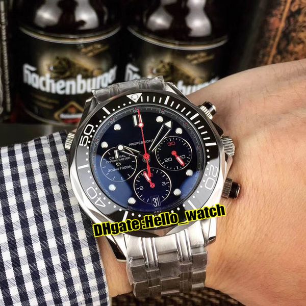 

роскошный новый diver 300 м aqua terra 212.30.42.50.01.001 черный циферблат vk miyota кварцевый хронограф мужские часы секундомер ss браслет, Slivery;brown
