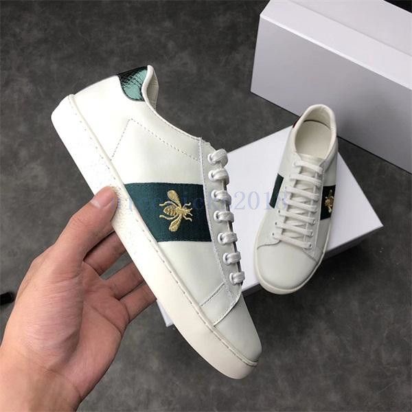 

2019 luxury designer men women sneaker casual shoes low italy brand ace bee stripes walking sports trainers chaussures pour hommes t07, Black
