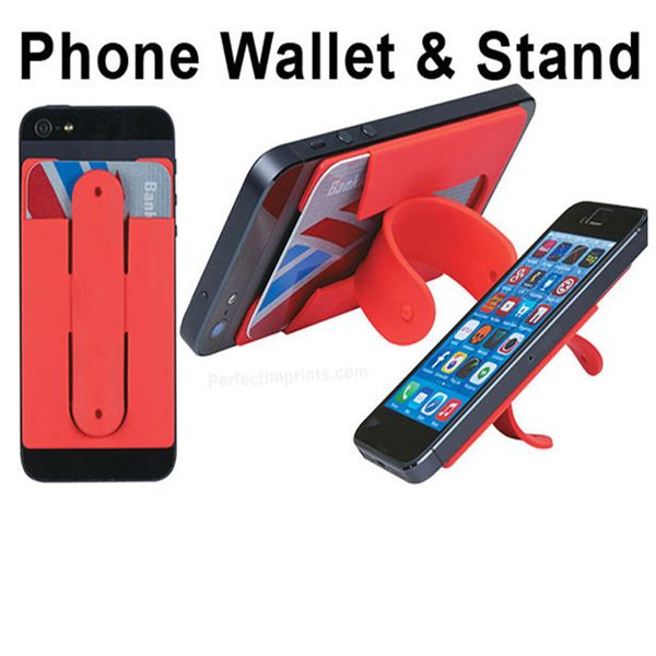 

silicone stick credit card bracket holder cradle slot stand shell headphone cable collection for universal smart mobile cell phone smartphon