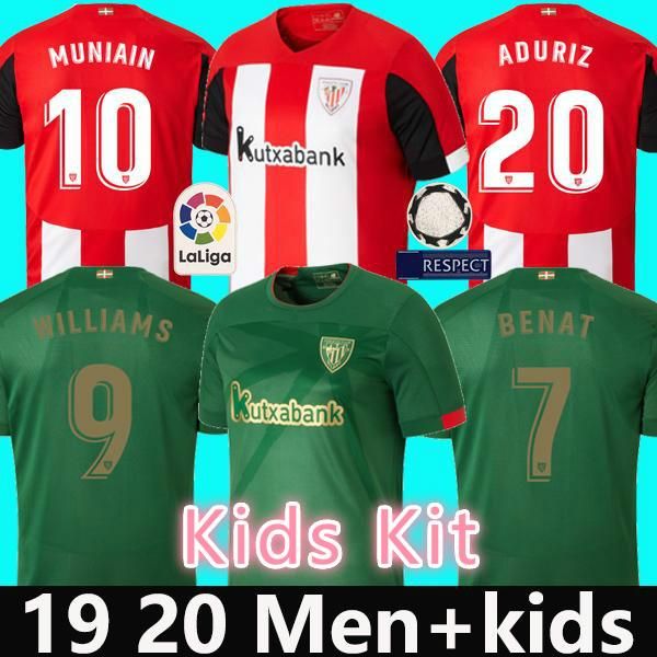

2019 2020 thai athletic bilbao club occer jer ey muniain william i martinez aduriz football hirt club home aawy men kid kit, Black