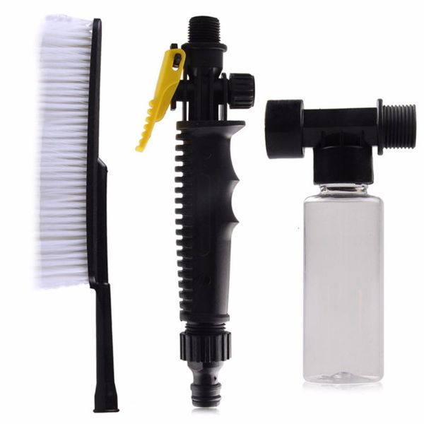 

1pc white car wash brush auto exterior retractable long handle water flow switch foam bottle car cleaning brush new