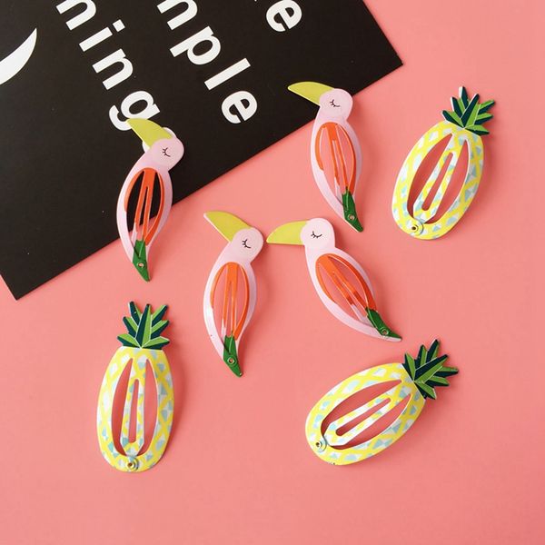

2020 girls hair clips cute fruit design hair pin set children hairpin princess accessories new, Slivery;white