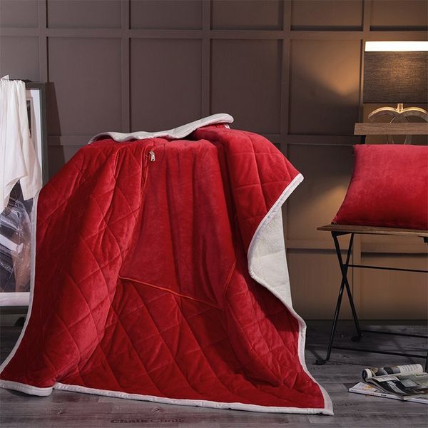 

modern design solid color blanket for kids crystal cashmere multi-function pillow blankets sofa office dual-use cushion