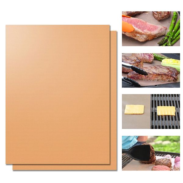 

copper grill mat barbecue grilling liner bbq portable non-stick reusable oven late mats outdoor picnic cooking barbecue tool zhao