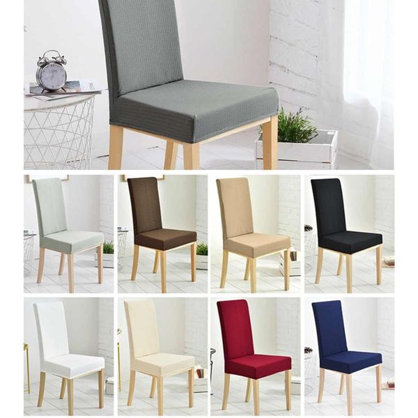 

waterproof anti-dirt anti-scratch elastic waffle fabric solid color dinning chair cover seat cover 9 color for living room