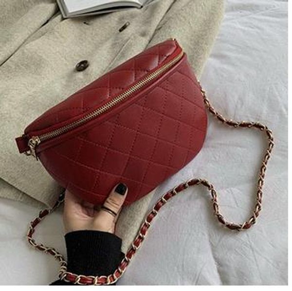 

small bag female 2020 new wave all-match messenger chain rhombus fashion multifunctional waist bag chest bag