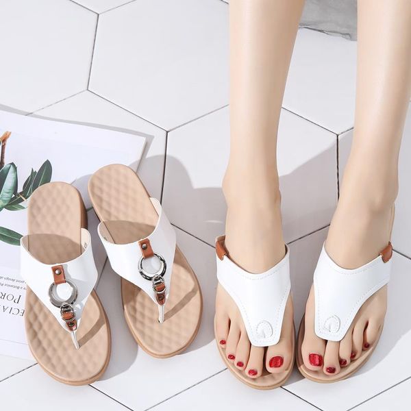 

натуральная кожа женщина тапочки роскошные сандалии бляшкой женщин белые цвета сандалии женский летний открытый пляж качество тапочки хороше, Black