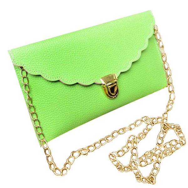 

ladies handbag imitation leather shoulder bag fashion wallet long metal chain lady handbag