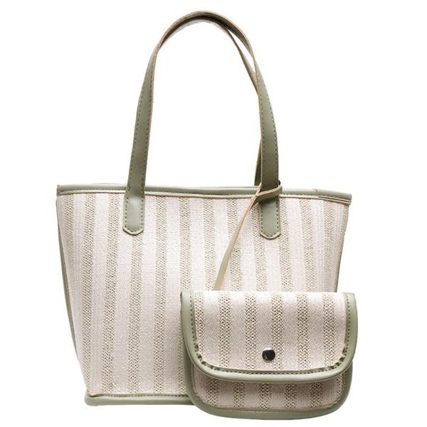 

female big bag fashion stripe ladies large capacity canvas bag shoulder
