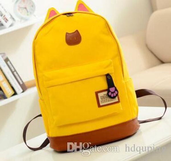 

campus girls backpack women travel bag of young men canvas backpack outdoor sports bags cat ears cartoon package new 2016 blb002recreation