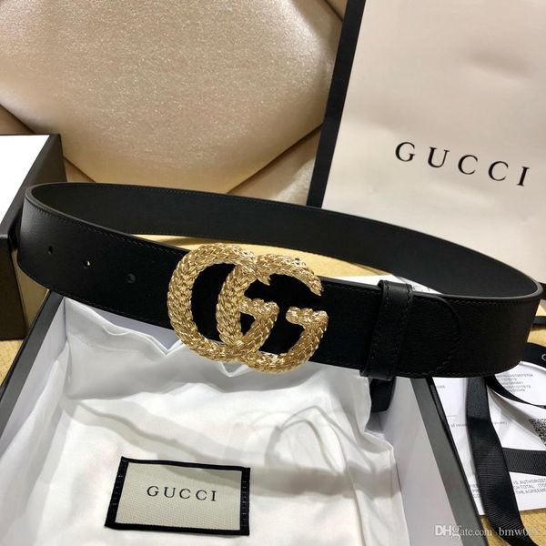 

with the box 2019 new gold buckle ladies belt, fashion casual wild ladies belt, Black;brown