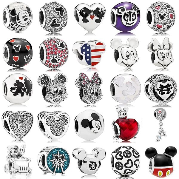 

100% real 925 sterling silver pandora lovely cute animal charms beads clear cz fit brand bracelet original jewelry gift, Black