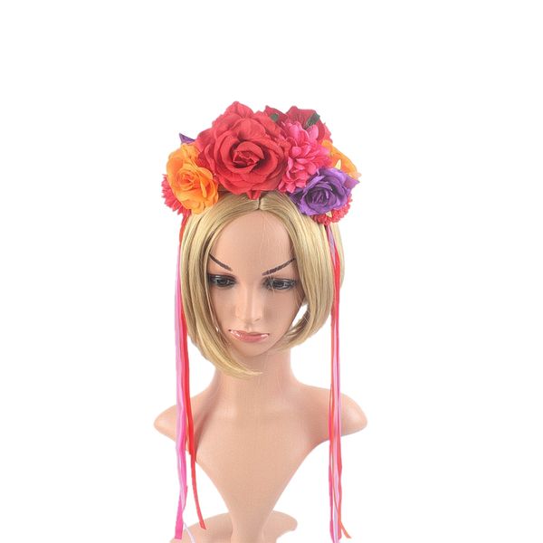 

colorful halloween girls hair accessories party headband simulation roses funny hair accessories flower headwear