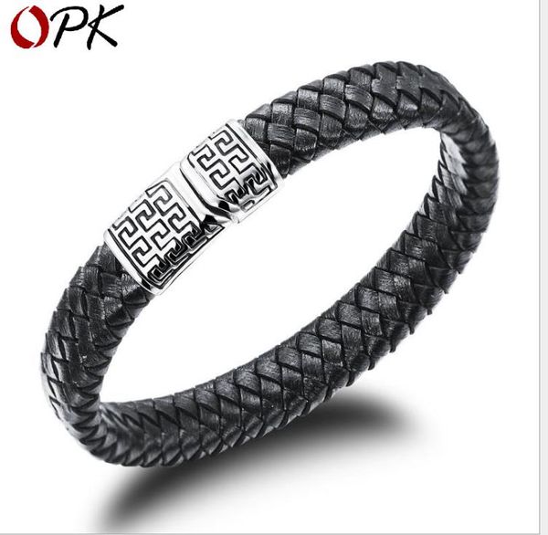 

jewelry vintage jewelry men's leather bracelet magnetic buckle, Golden;silver
