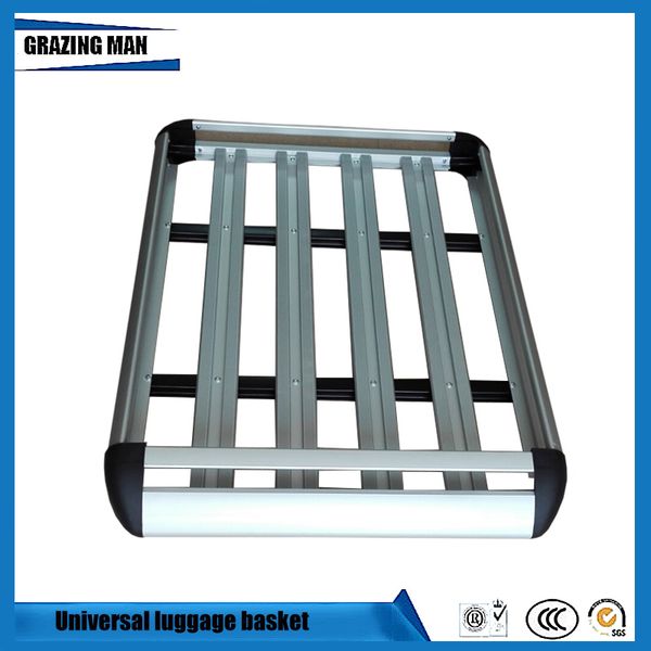 

car roof frame aluminum roof rack universal basket travel frame double layer luggage box 127*90 cm