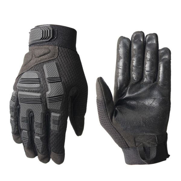 

outdoor full finger gloves tactical breathable anti-slip elastic rubber protection gloves wear-resistant prevent scratches, Black